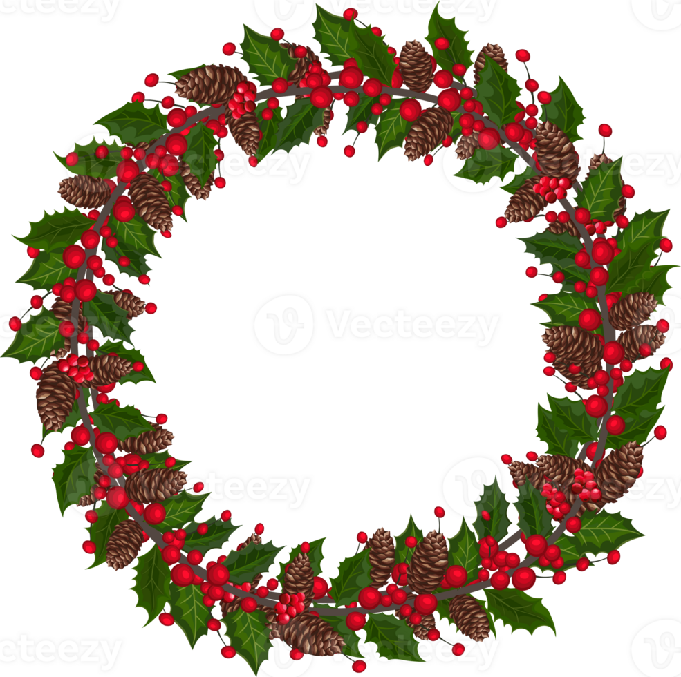 Weihnachten Kranz Illustration auf transparent Hintergrund. png