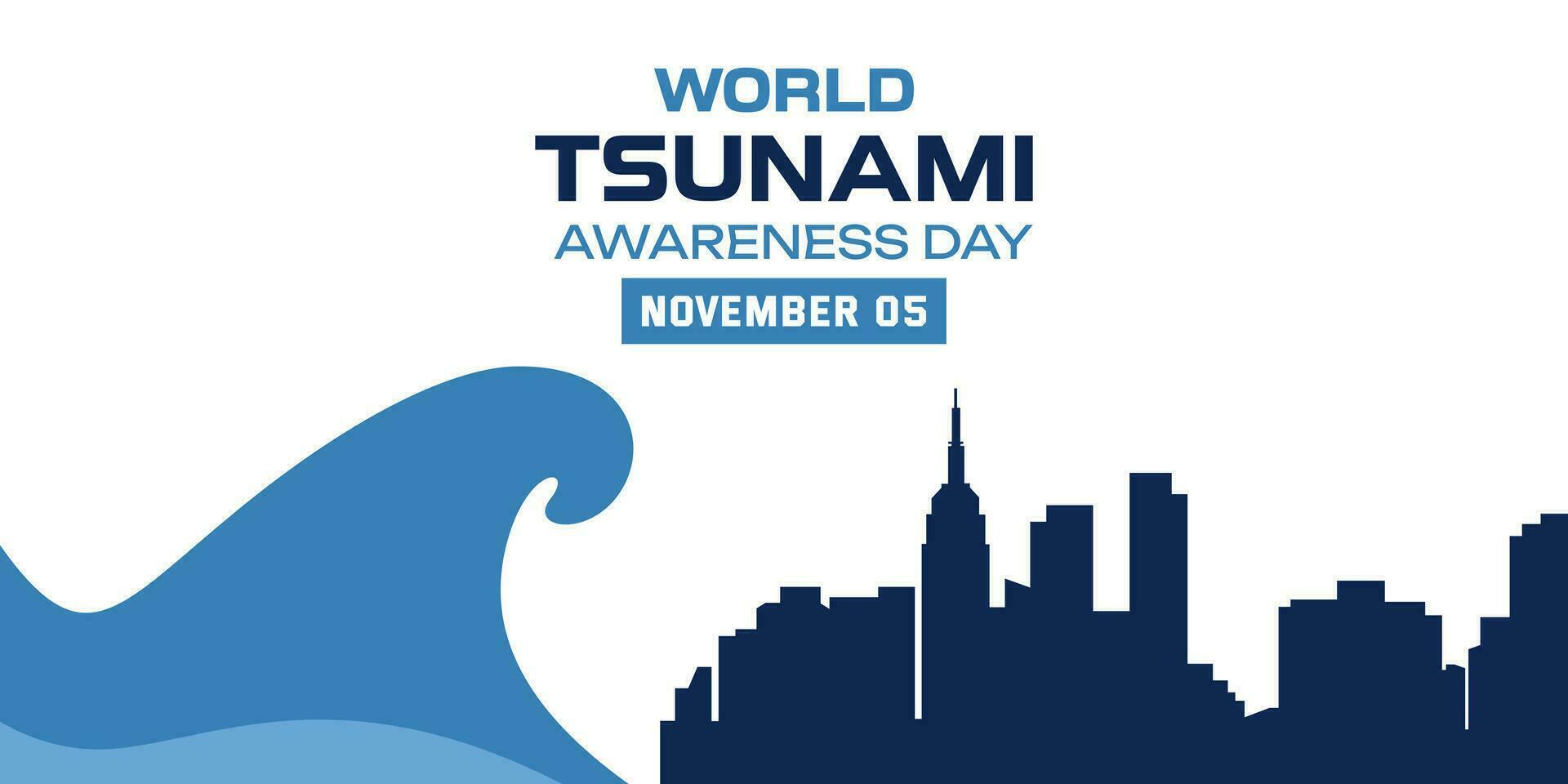 World Tsunami Awareness Day Illustration. November 05. Suitable for banner, poster, card, social media post, and more. Vector illustration.