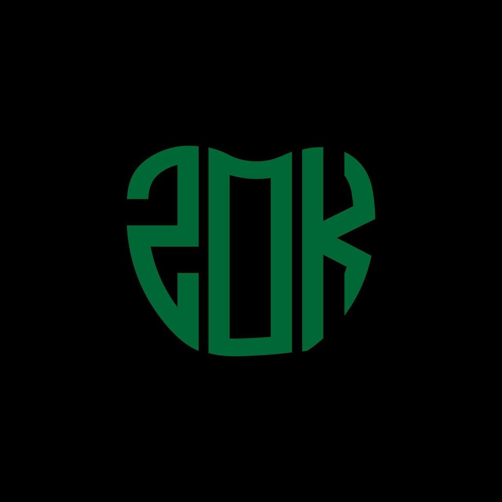 ZOK letter logo creative design. ZOK unique design. vector