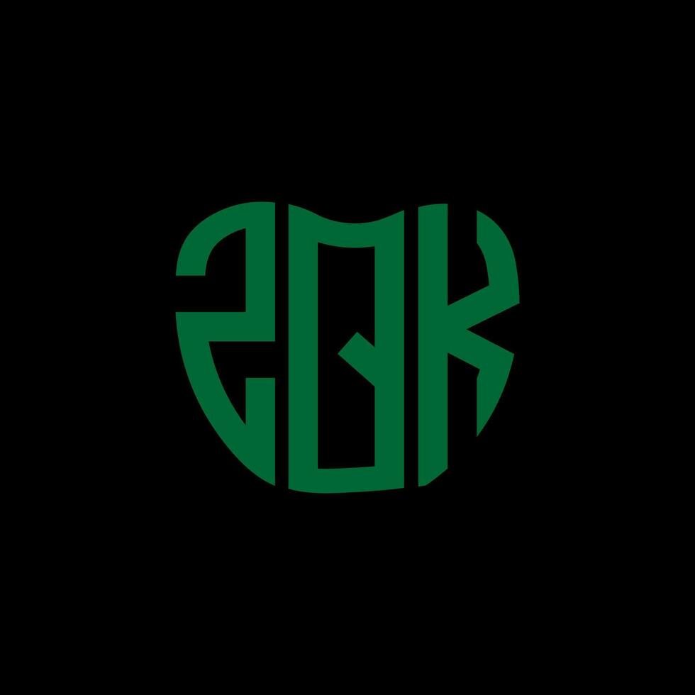 ZQK letter logo creative design. ZQK unique design. vector