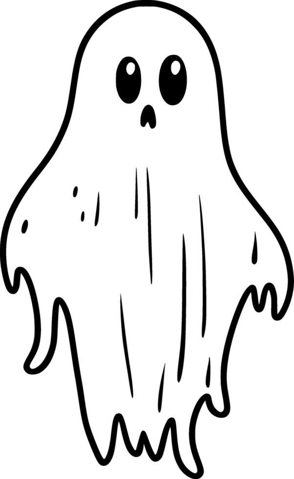 cute ghost icon, outline style photo