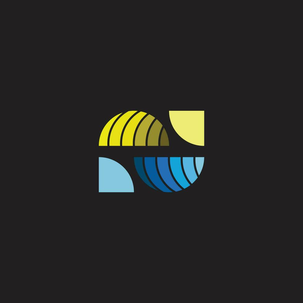 stripes geometric gradient land and sea symbol vector