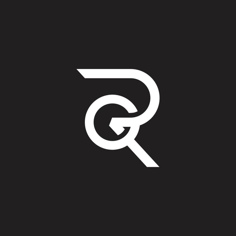 letter gr linked geometric line logo vector