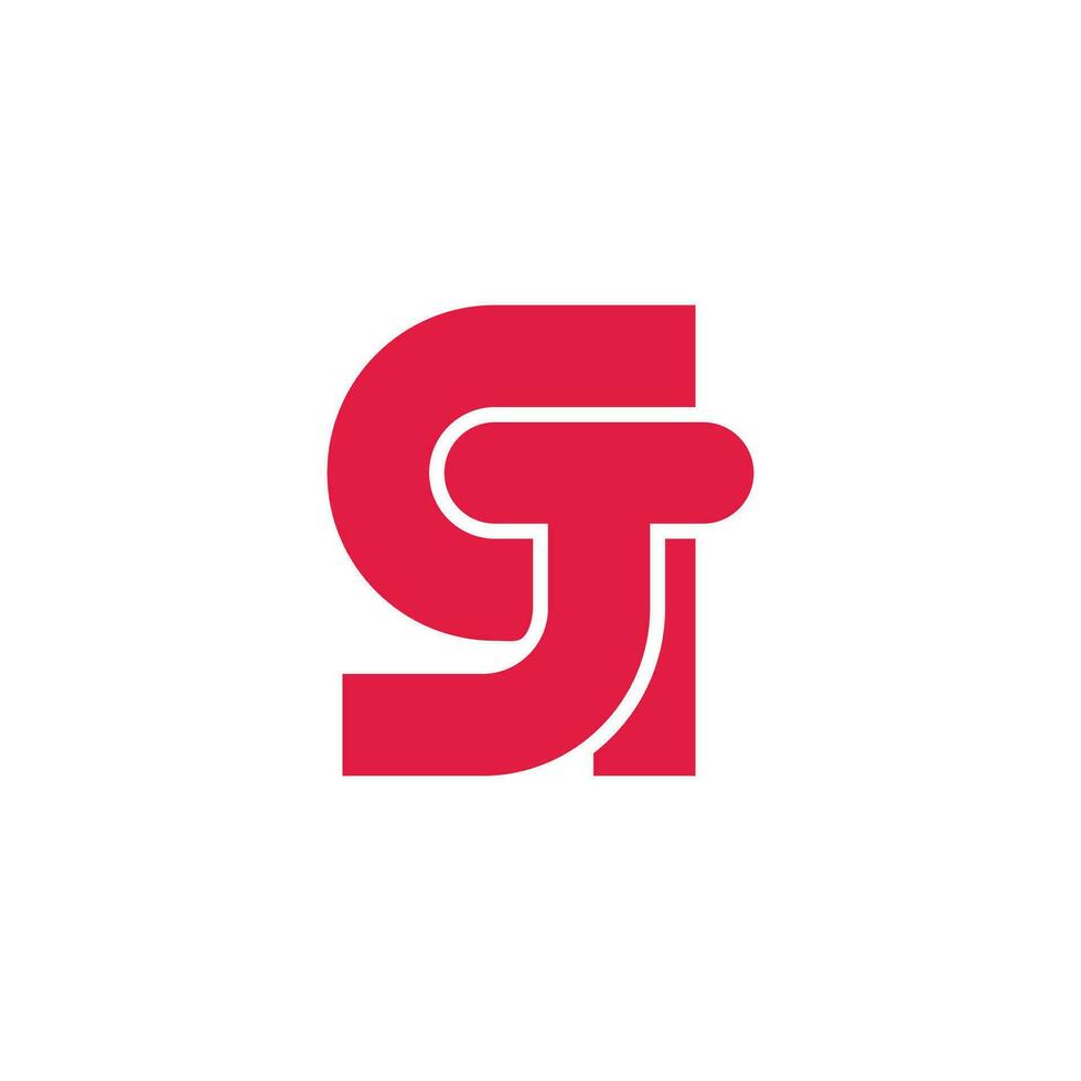 letter qt simple geometric logo vector
