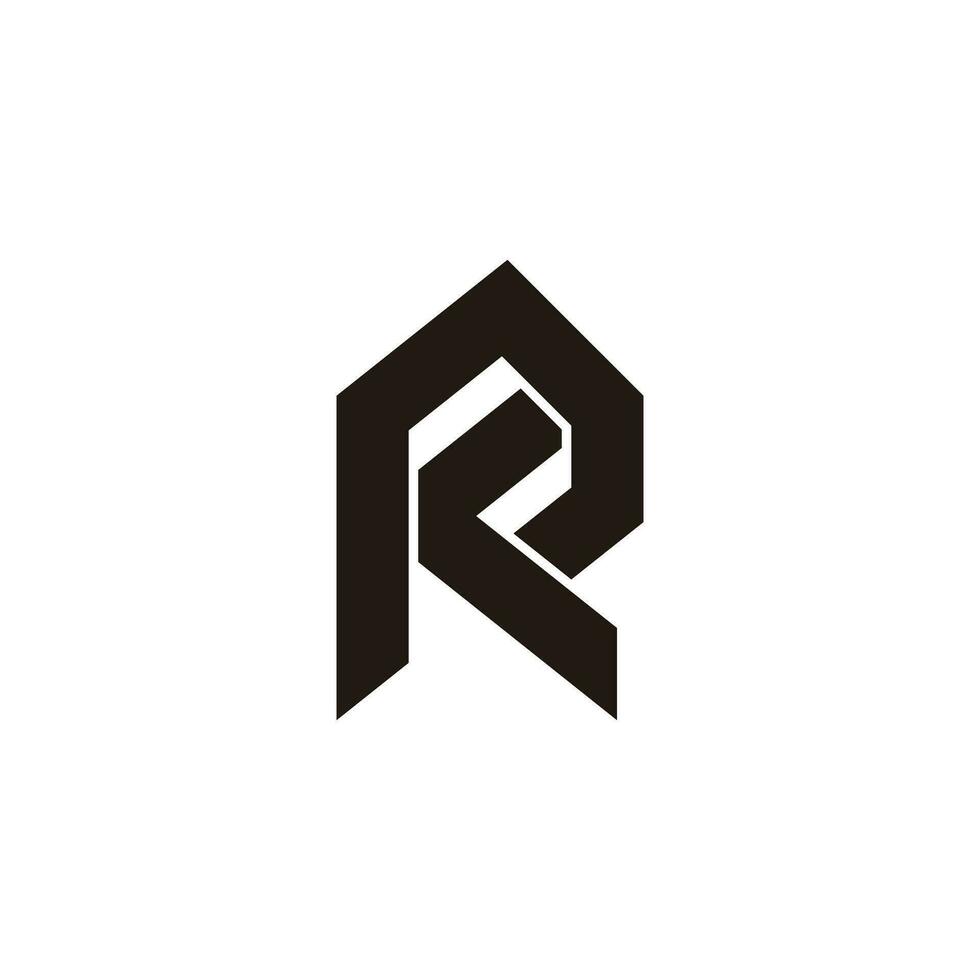 letter rk simple linked geometric logo vector
