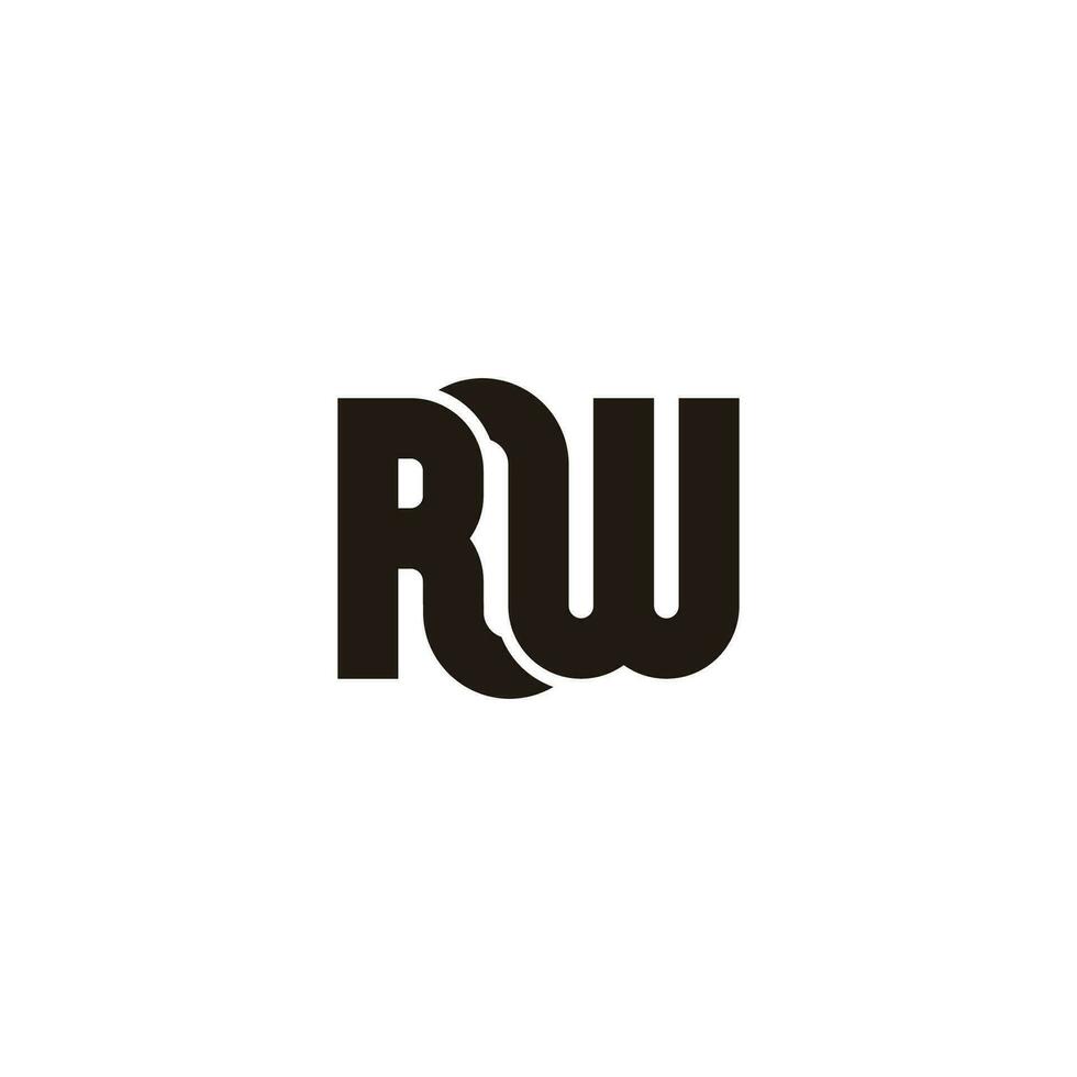 letra rw vinculado girar logo vector