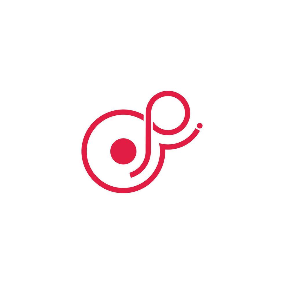 letter p circle dots geometric logo vector