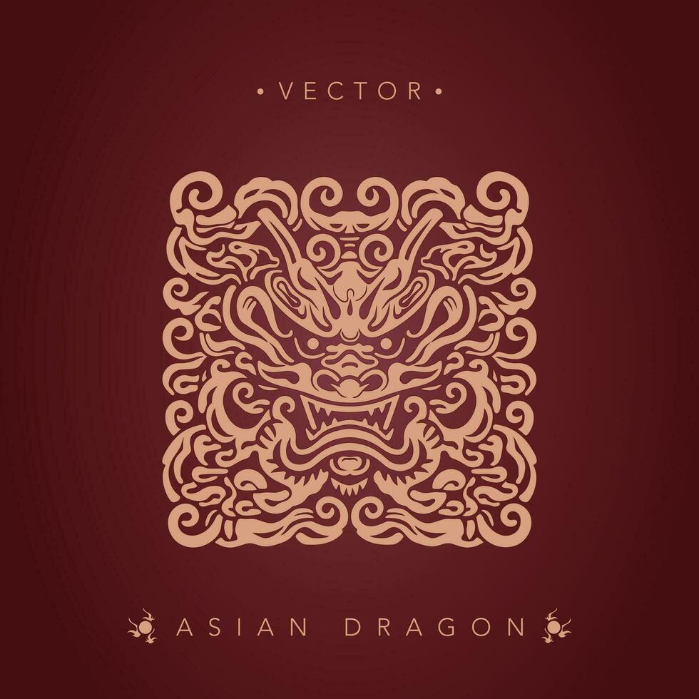 Asian dragon chinese dragon totem pattern vector