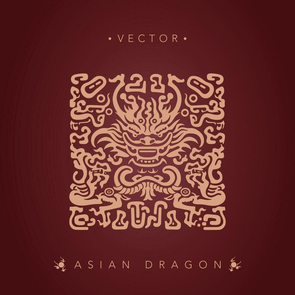 Asian dragon chinese dragon totem pattern vector