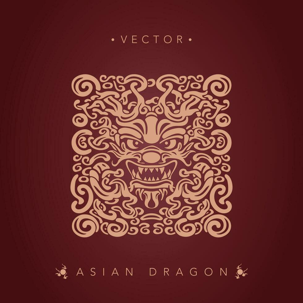 Asian dragon chinese dragon totem pattern vector