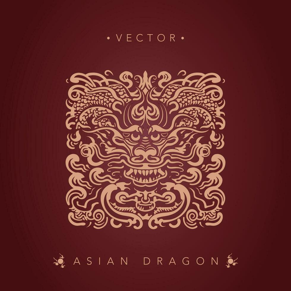 Asian dragon chinese dragon totem pattern vector