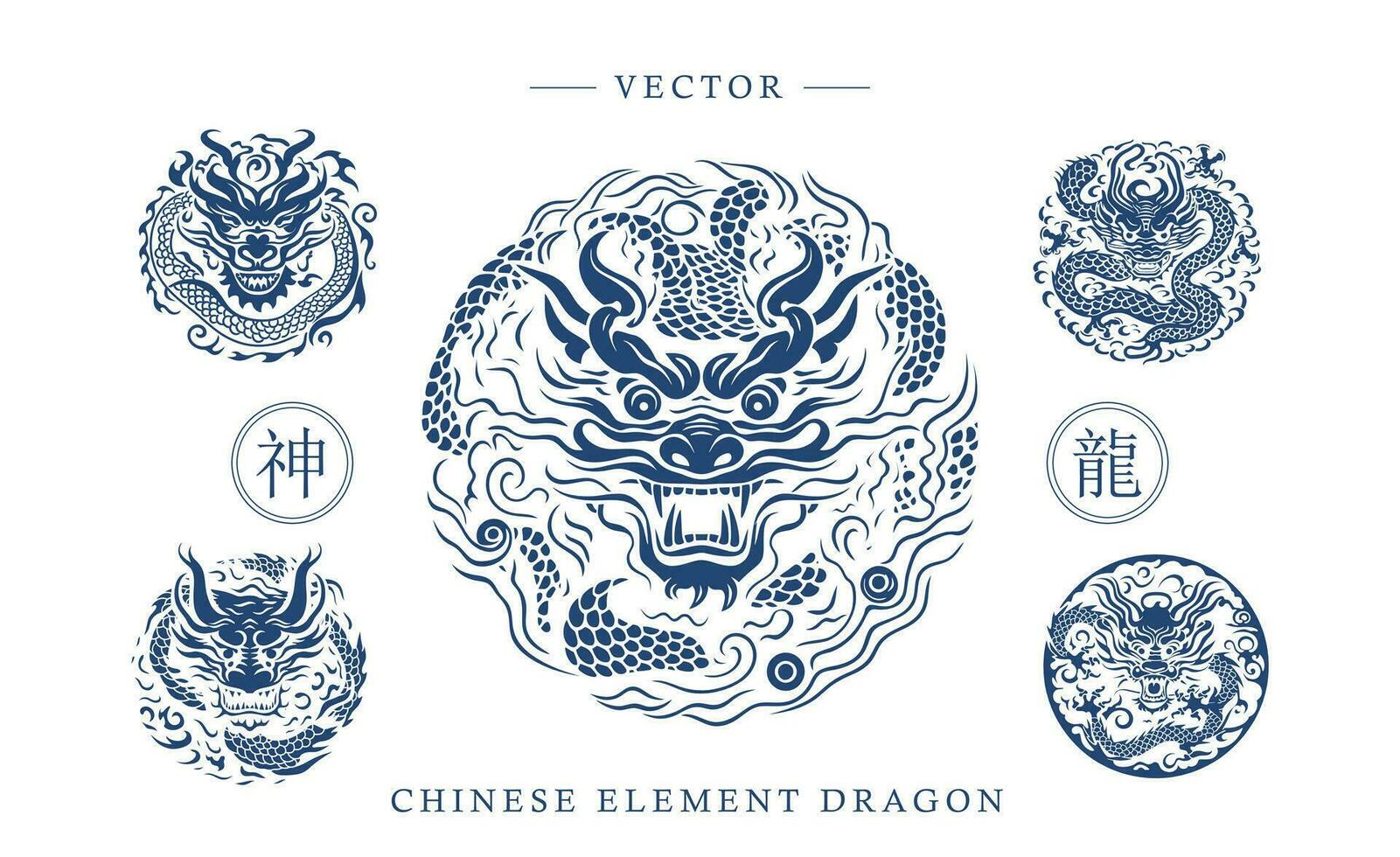 Chinese dragon traditional lunar new year vector