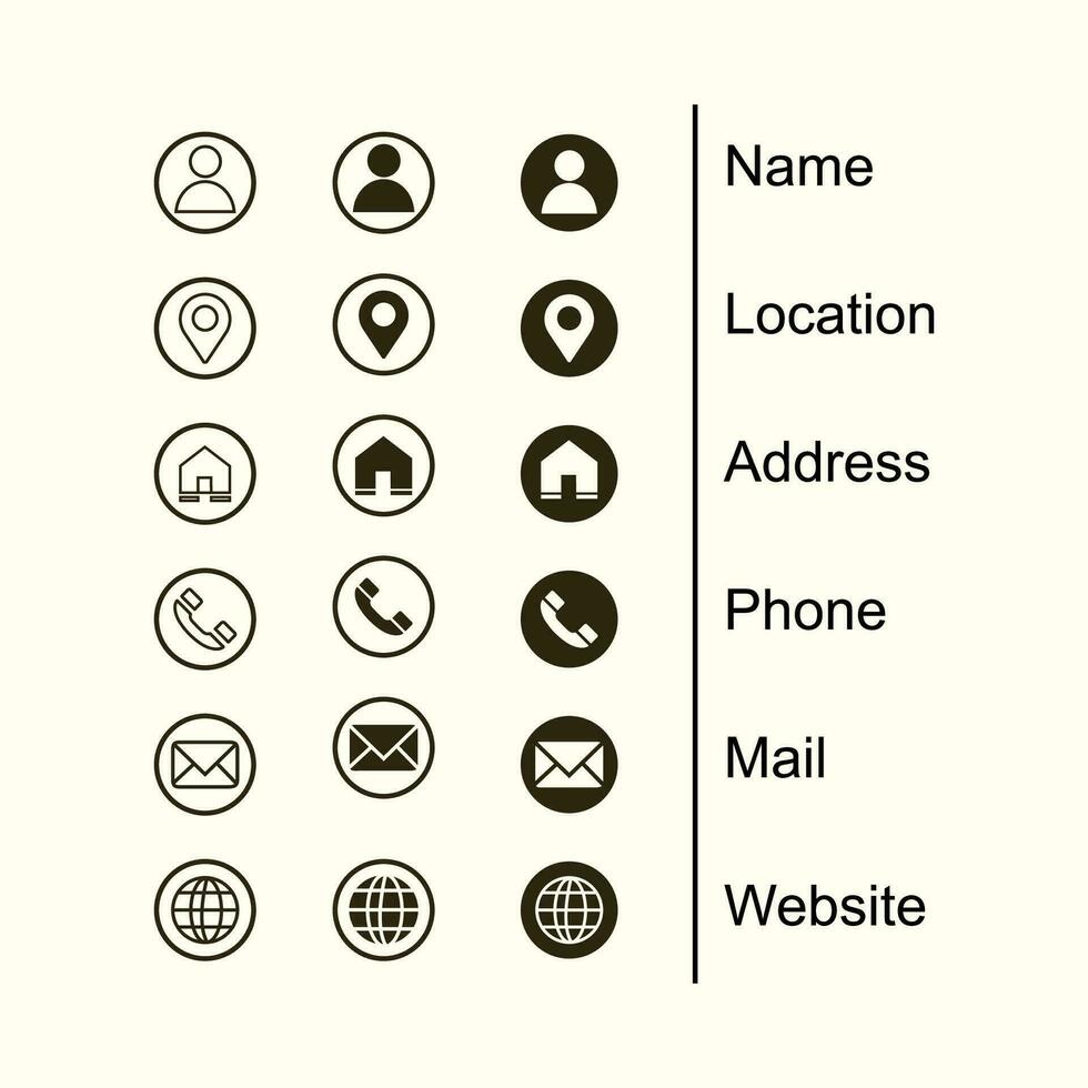 collection of vector icons for business cards