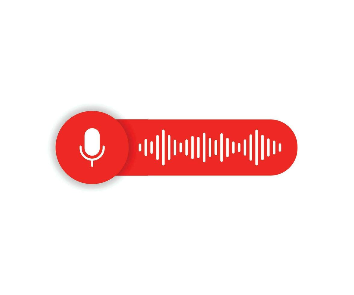 voz mensajes burbuja icono con sonido ola y micrófono. charla onda de sonido vector ilustración