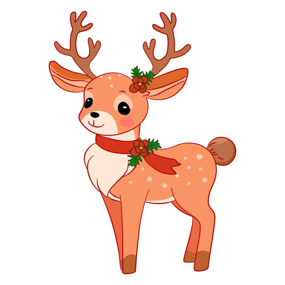 reindeer cartoon christmas vector