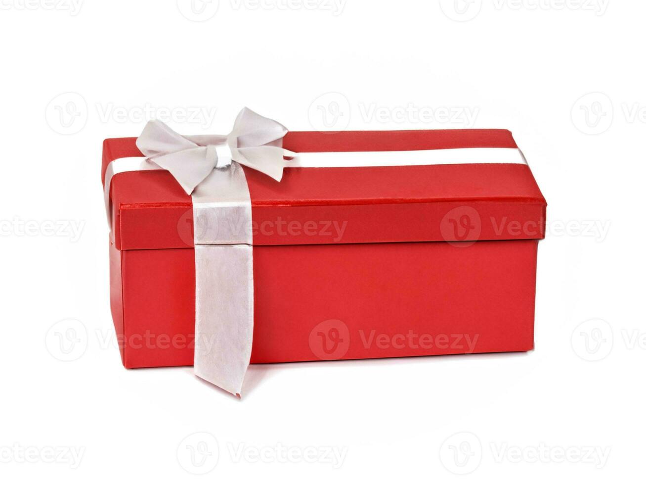 red gift box with ribbon photo