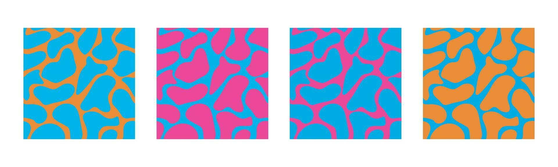 Trendy retro trippy y2k style background set vector