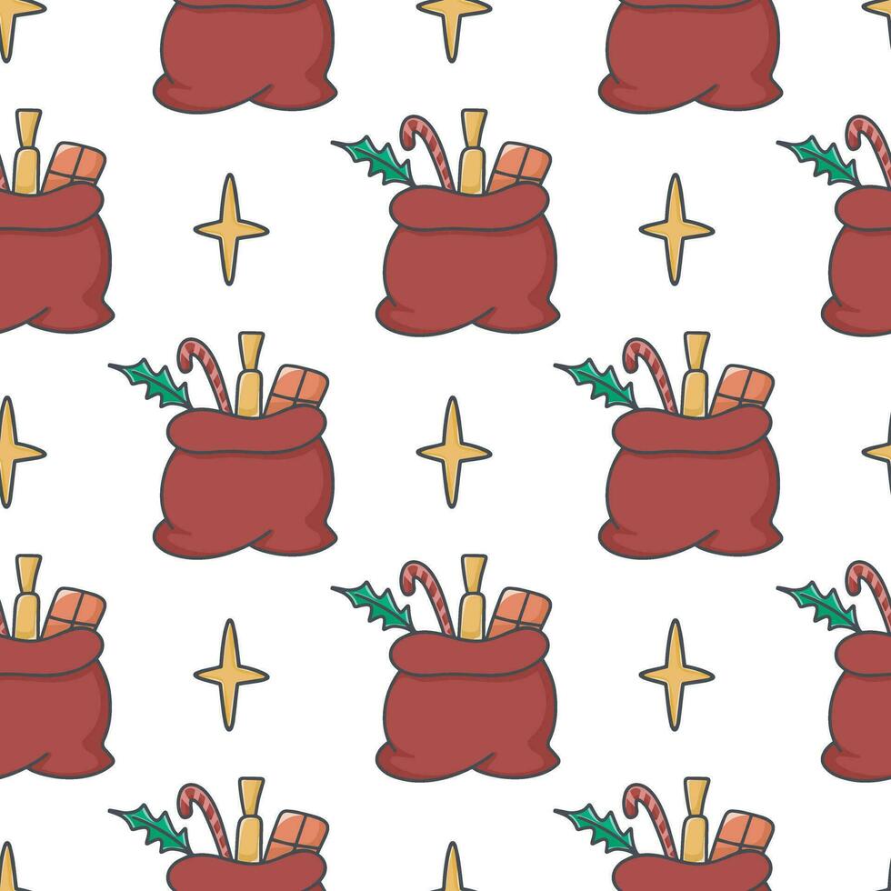 Santa bag seamless pattern vector illustration