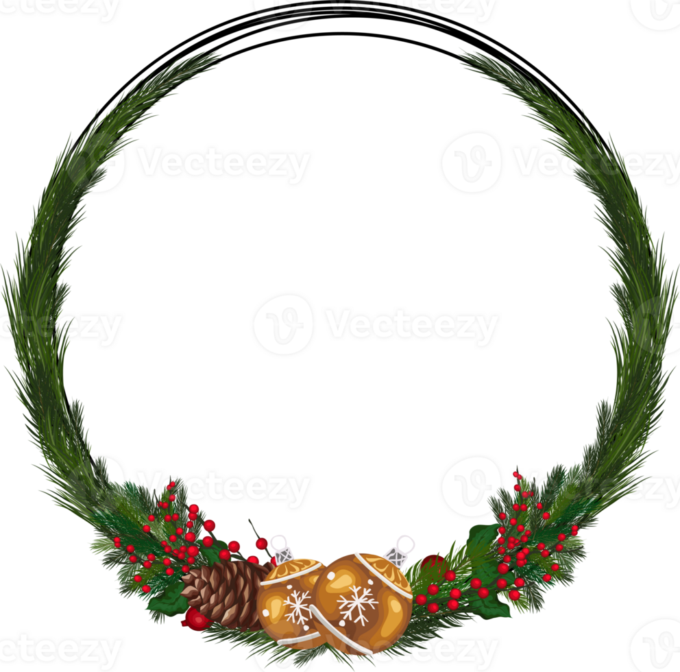 Christmas frame on transparent background. png