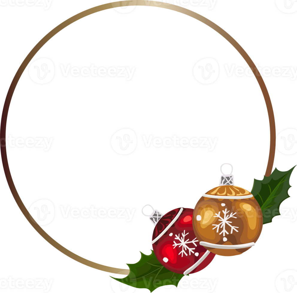 Christmas frame on transparent background. png