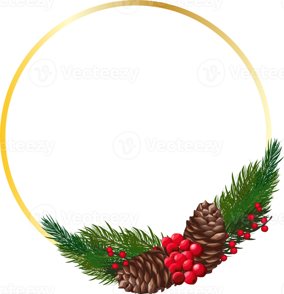 Christmas frame on transparent background. png
