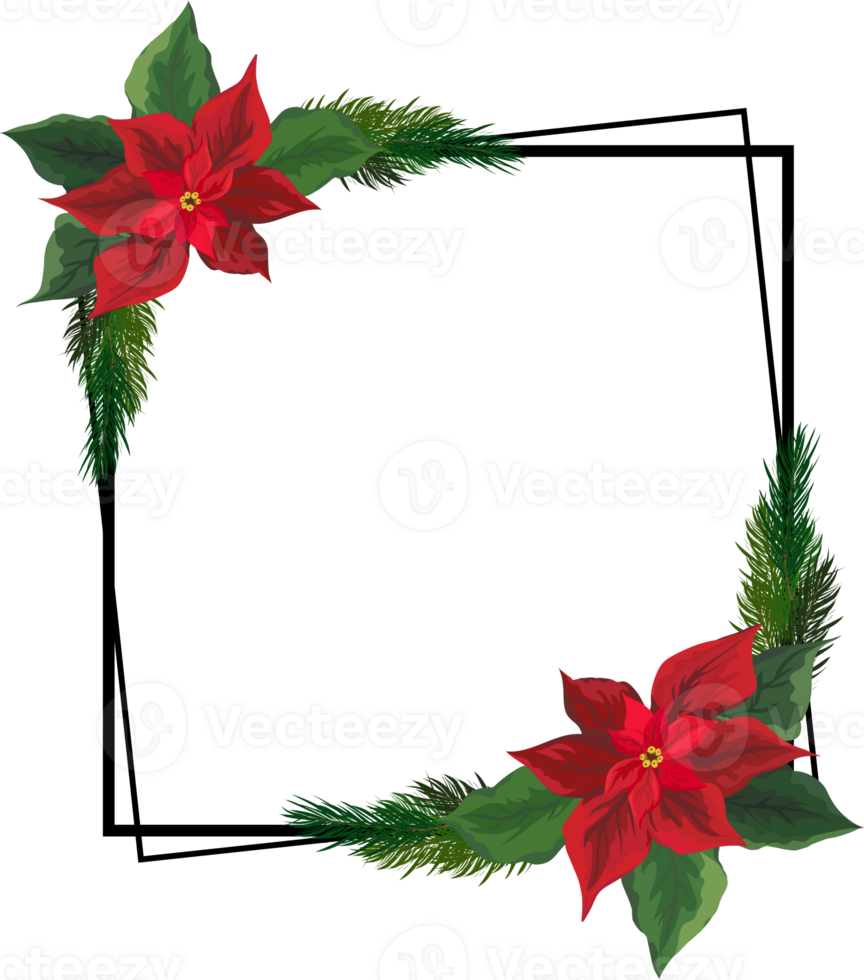 Christmas frame on transparent background. png