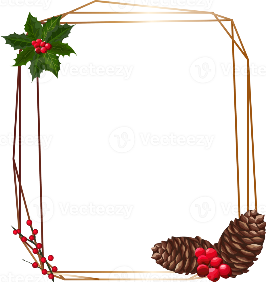 Christmas frame on transparent background. png
