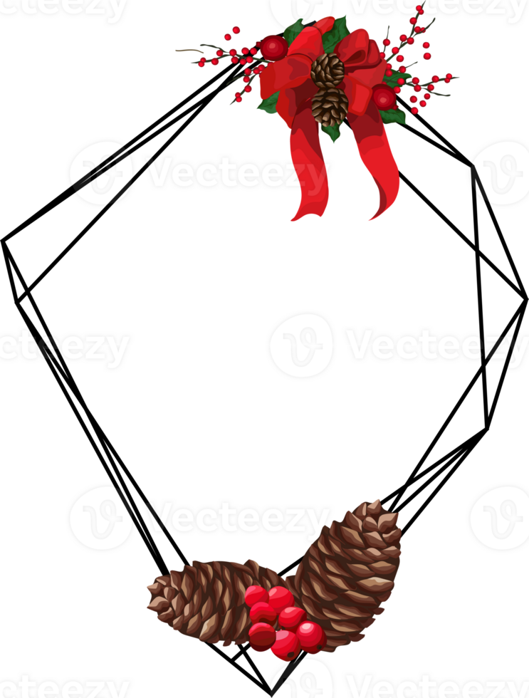 Christmas geometric frame. png