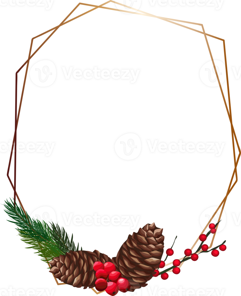 Christmas frame on transparent background. png