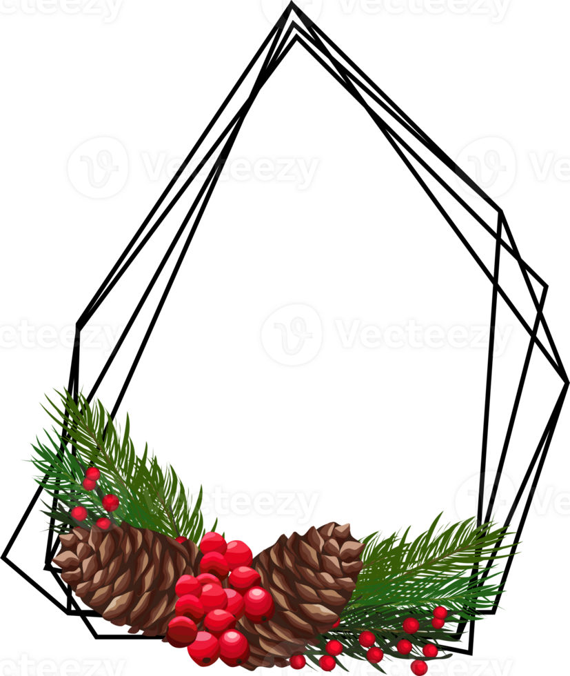Christmas geometric frame. png