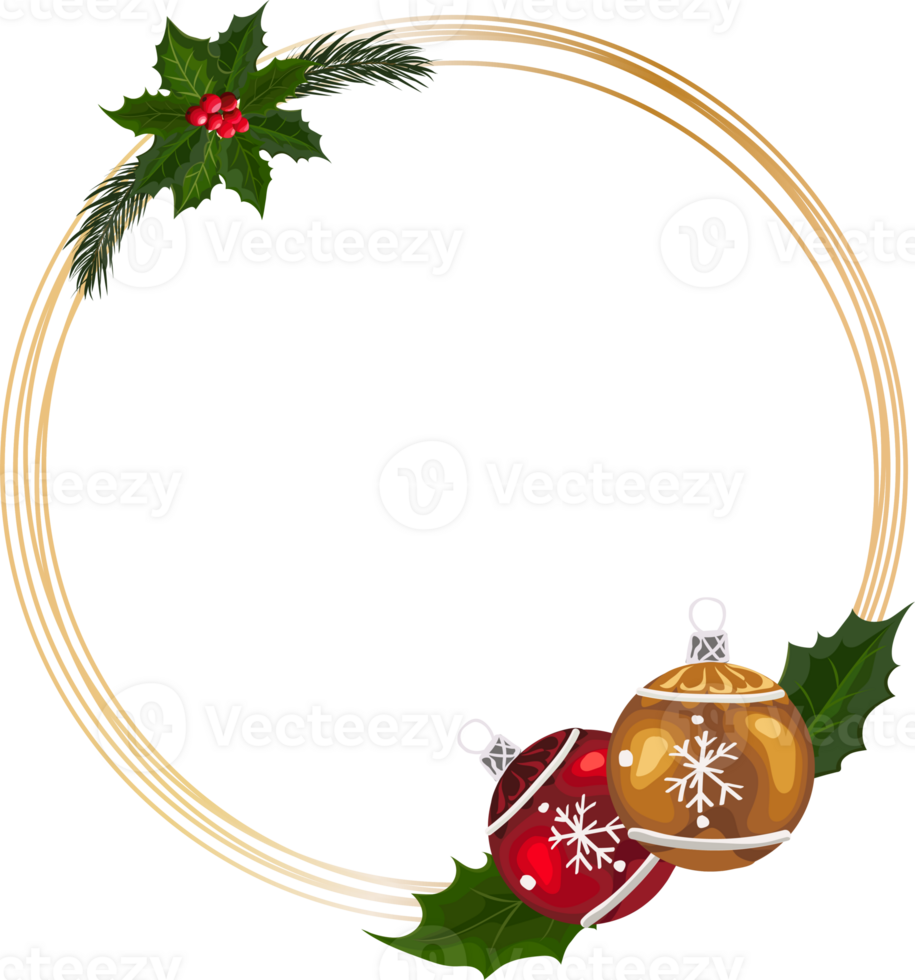 Christmas frame on transparent background. png
