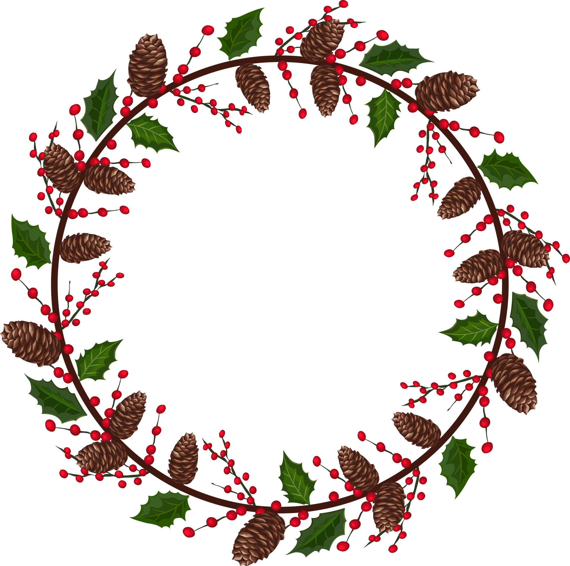 Christmas wreath illustration on transparent background. 32479214 PNG