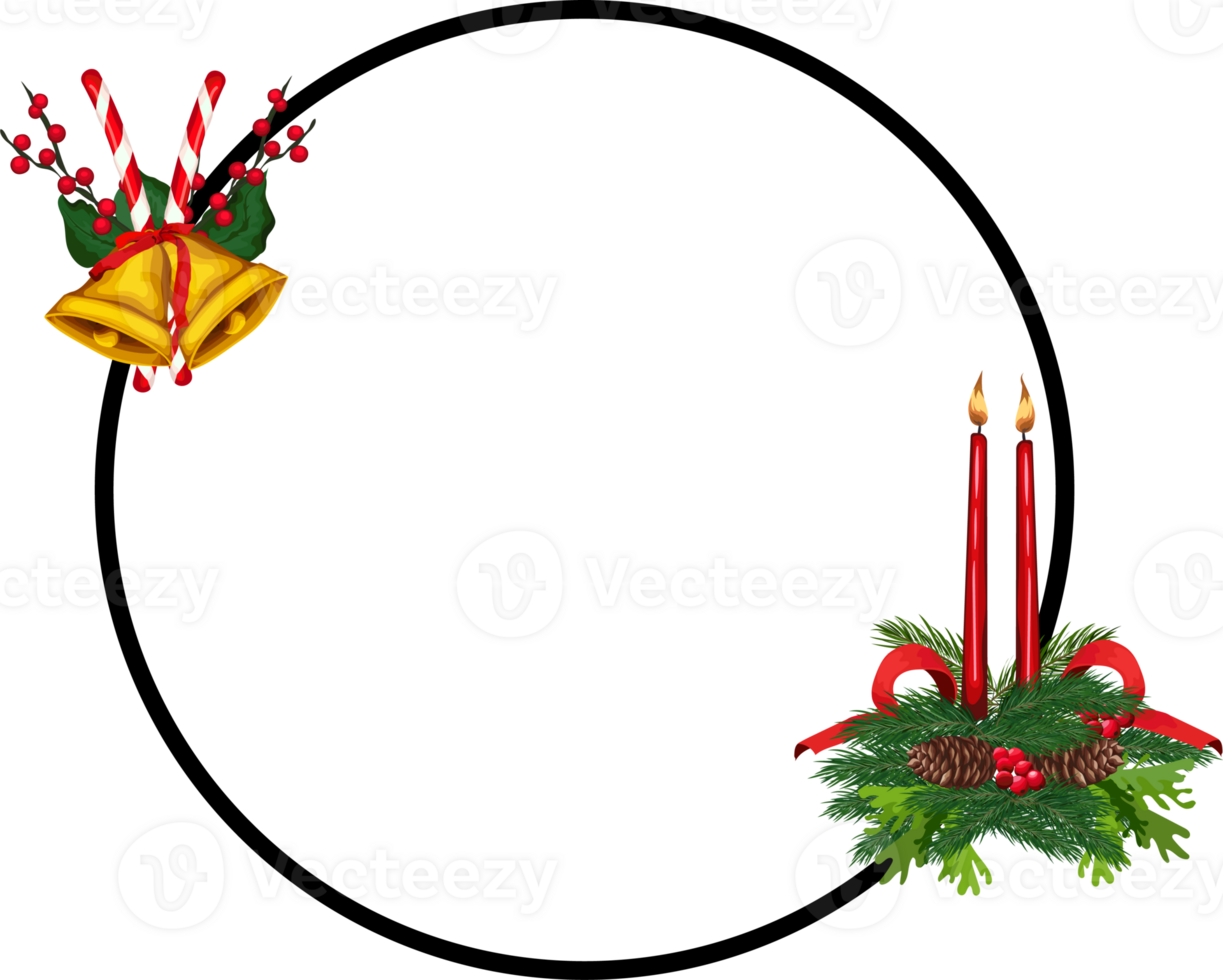 Christmas frame on transparent background. png