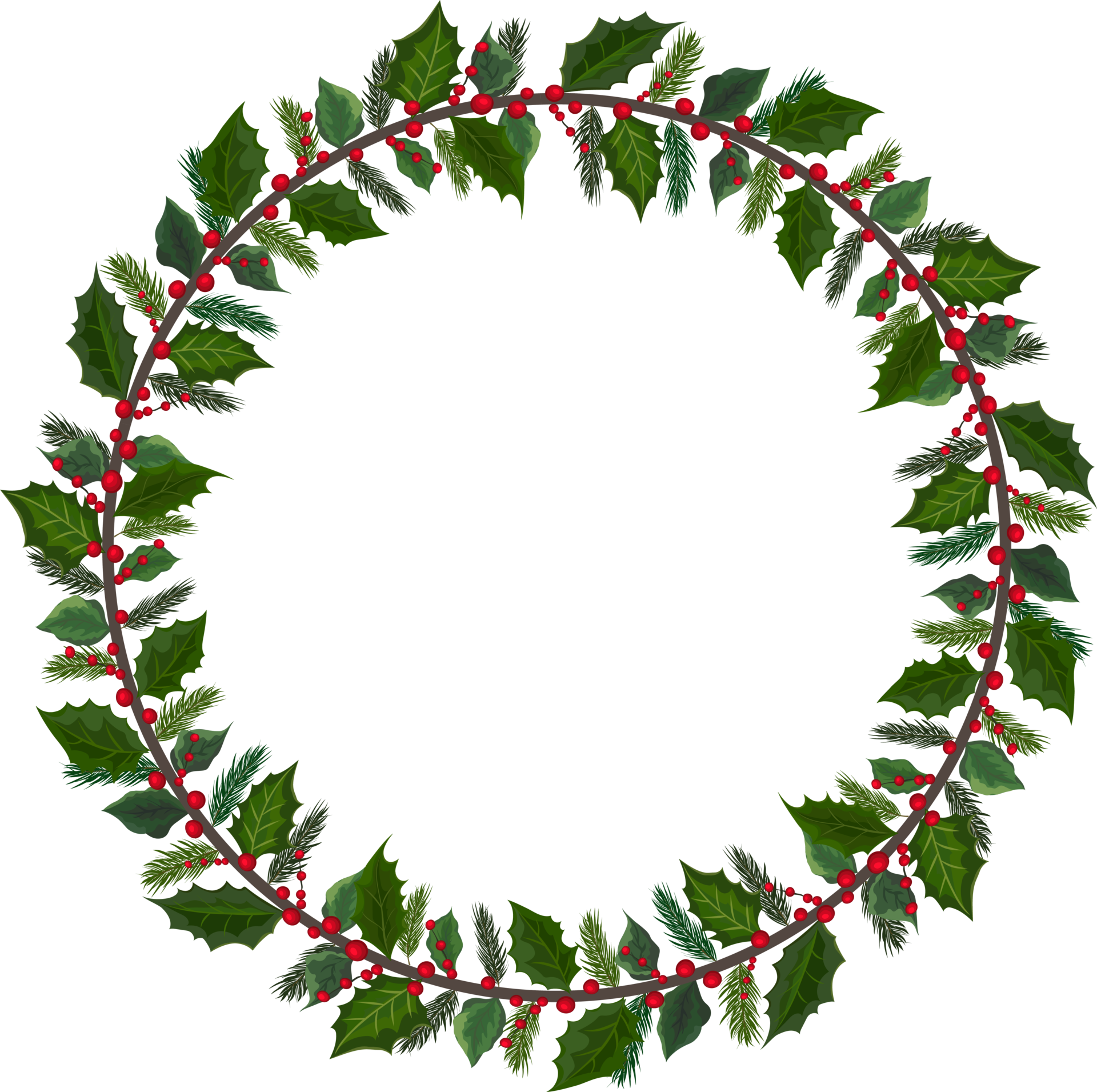 Christmas wreath illustration on transparent background. 32479220 PNG