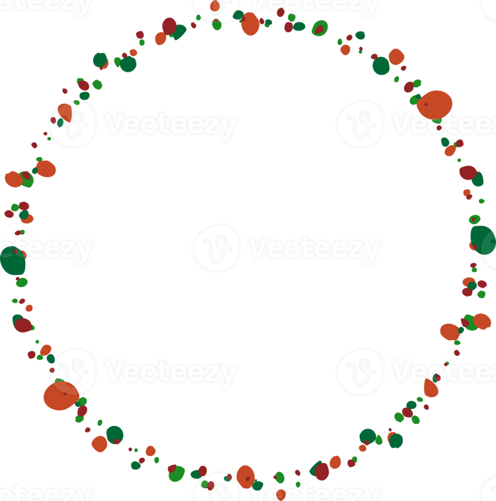 Christmas wreath illustration on transparent background. png