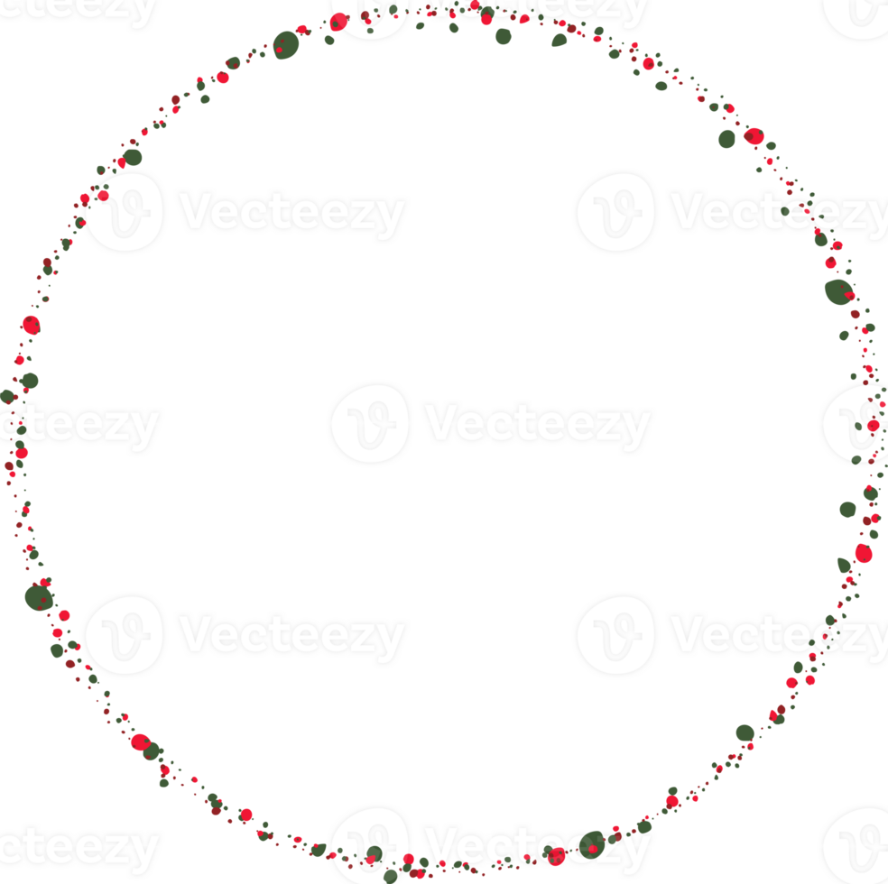 Christmas wreath illustration on transparent background. png