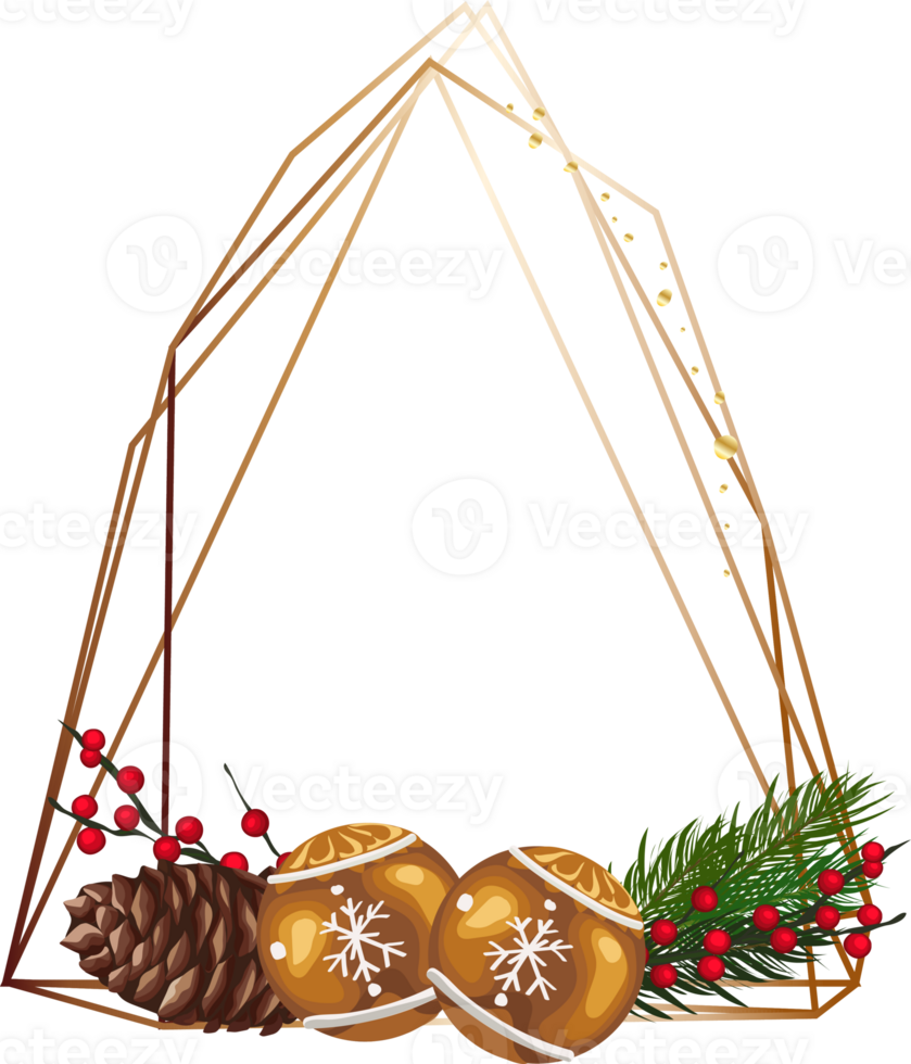 Christmas geometric frame. png