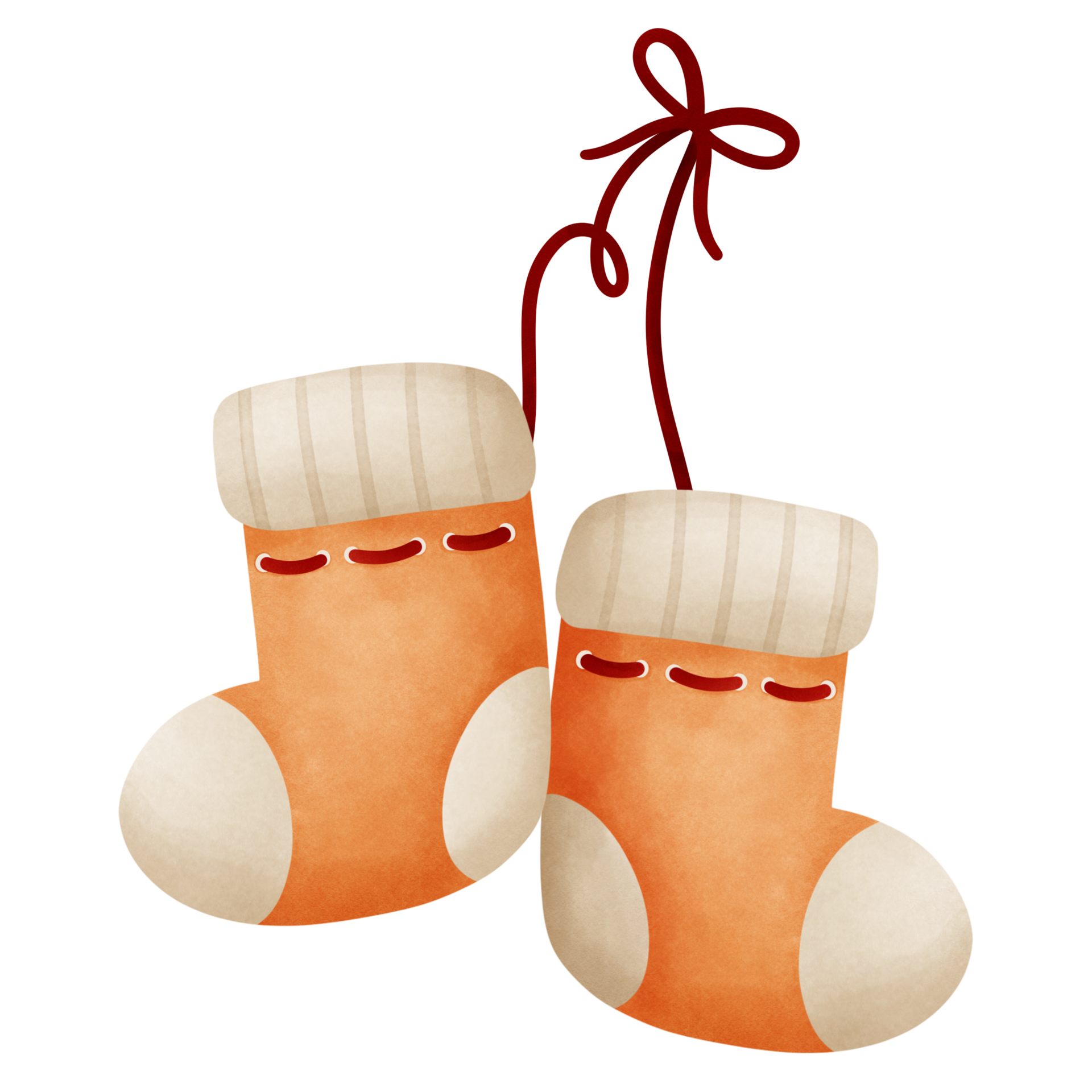 Autumn watercolor illustration of orange socks 32479366 PNG