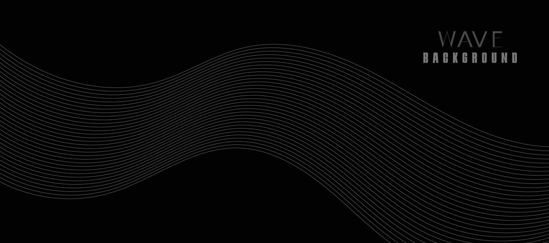 Modern Vector Background with Black Wavy Lines.