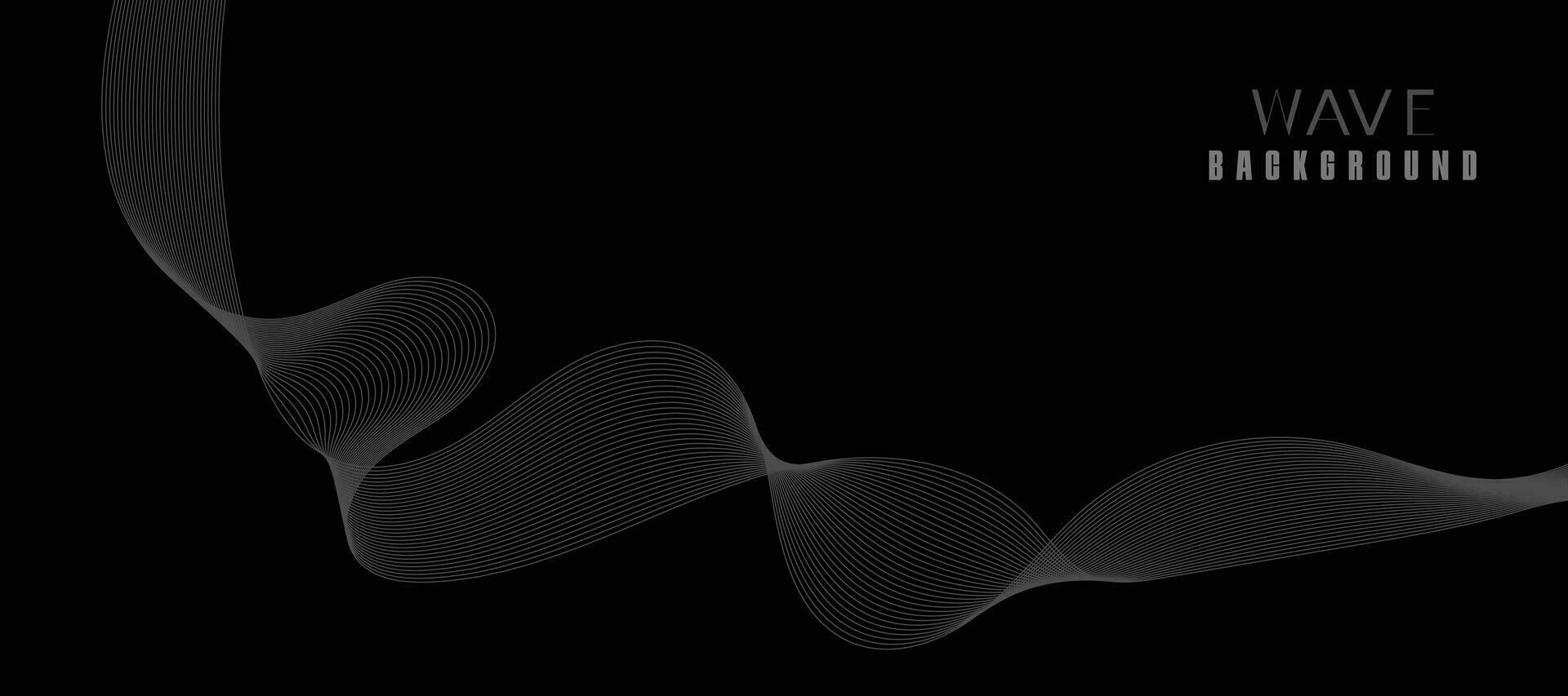 Modern Vector Background with Black Wavy Lines.