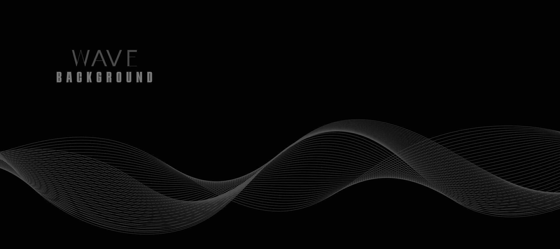 Modern Vector Background with Black Wavy Lines.