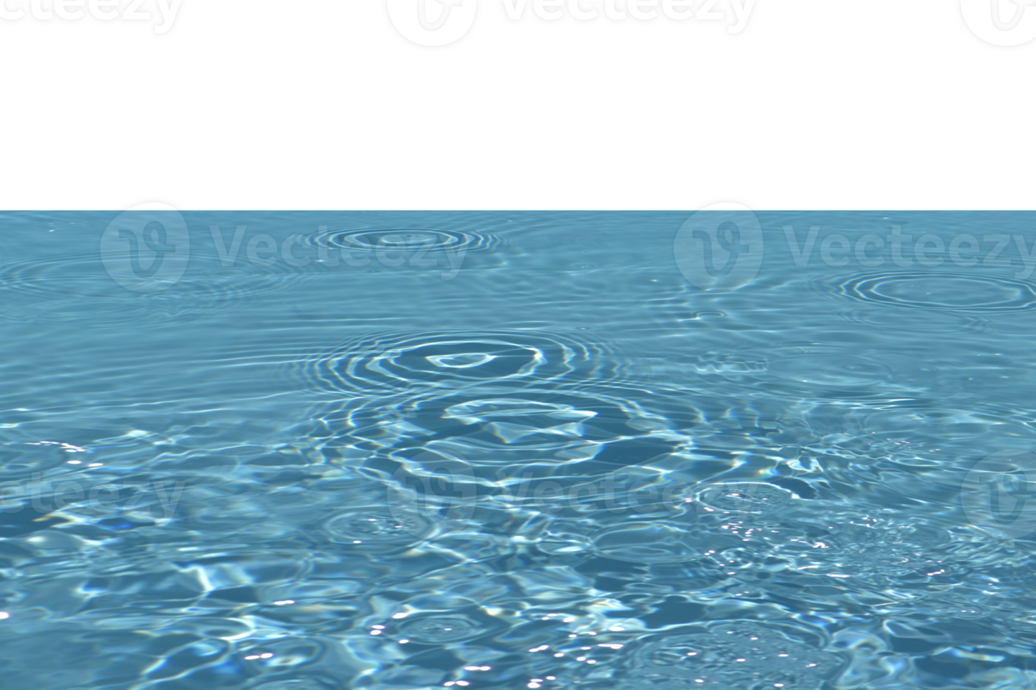 Defocus blurred transparent blue colored clear calm water surface texture with splashes reflection. Trendy abstract nature background. Water waves in sunlight with copy space. Blue watercolor shine. png