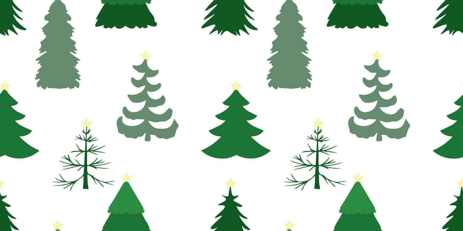 seamless pattern with green Christmas trees. Christmas background, gift wrapping. vector illustration.