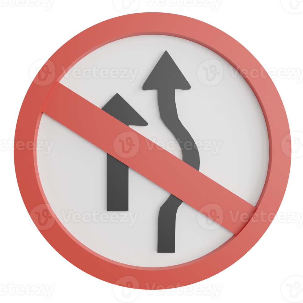 No overtaking sign clipart flat design icon isolated on transparent background, 3D render road sign and traffic sign concept png