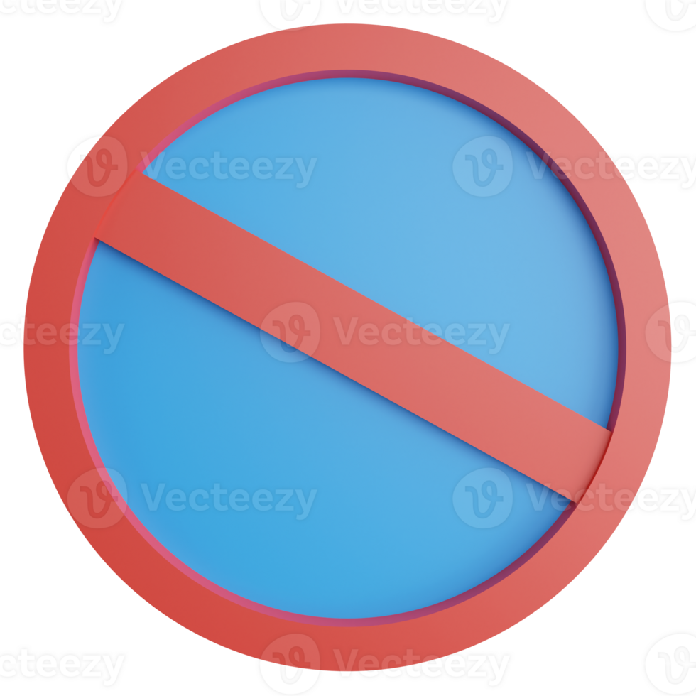 No waiting sign clipart flat design icon isolated on transparent background, 3D render road sign and traffic sign concept png
