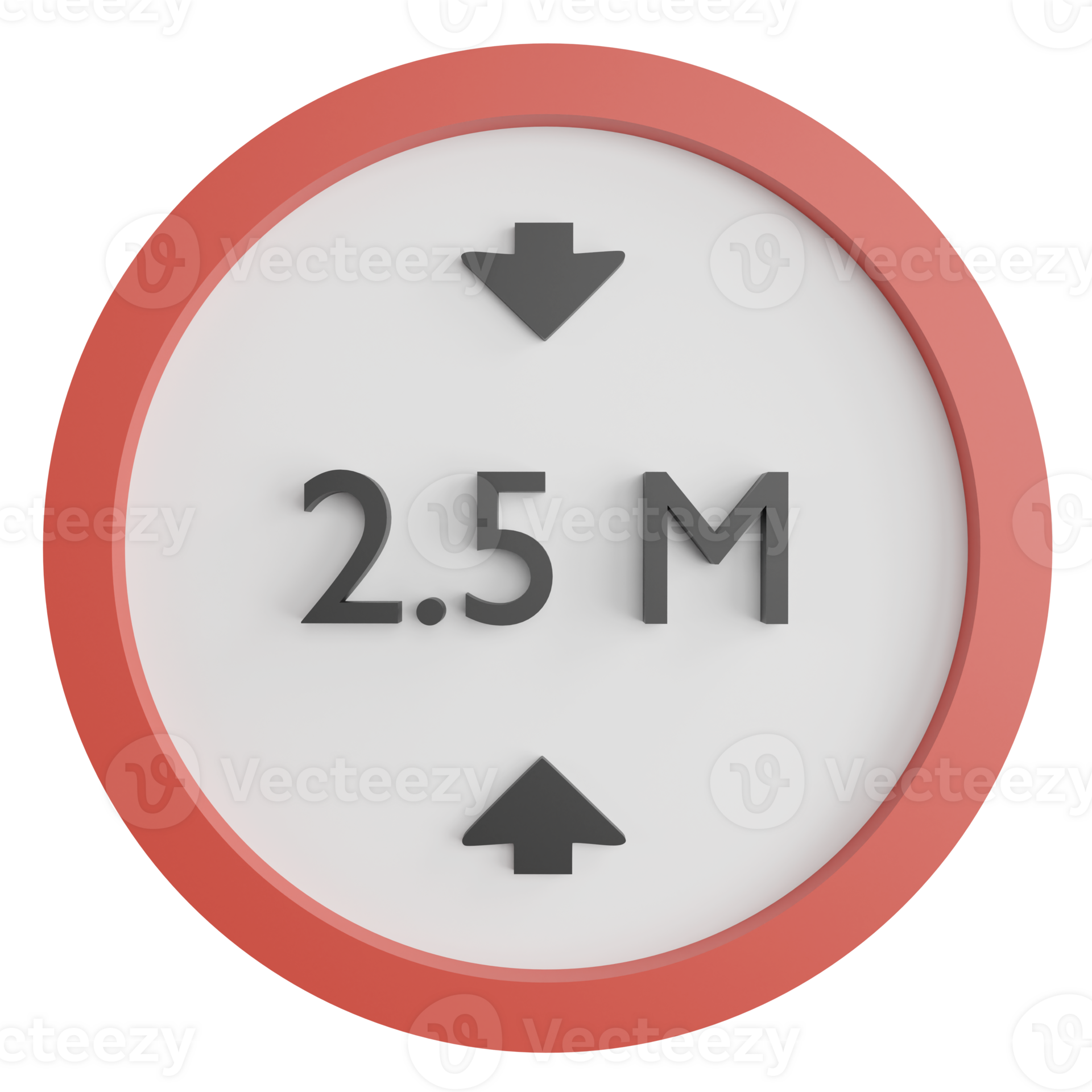 Height limit 2.5 meters sign clipart flat design icon isolated on