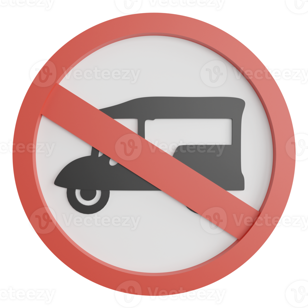 No tuk tuk sign clipart flat design icon isolated on transparent background, 3D render road sign and traffic sign concept png