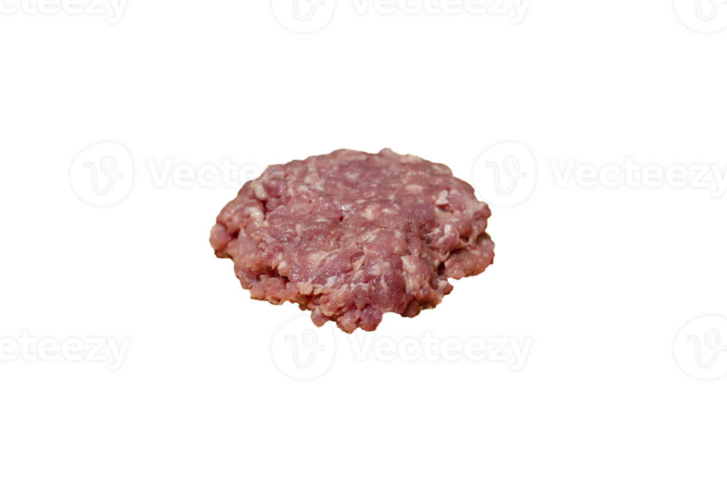 Raw fresh minced pork on transparent background. side view png