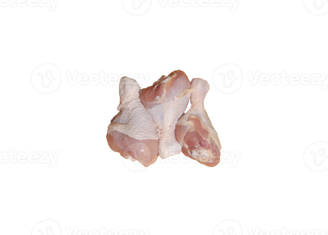 Raw fresh chicken wings or drumsticks chicken on transparent background. Top view png