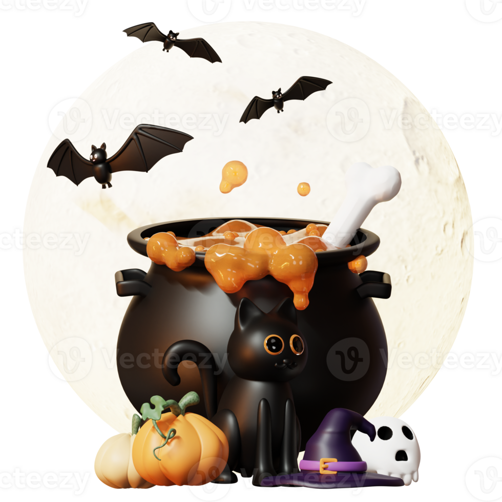 3D Happy Halloween Illustration png